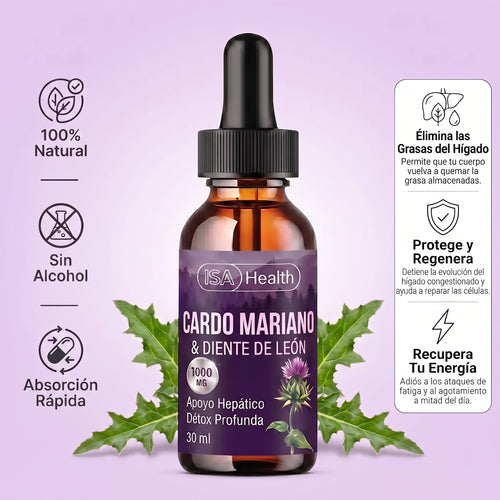 Gotas de Cardo Mariano y Diente de León | Fórmula Detox Hepático