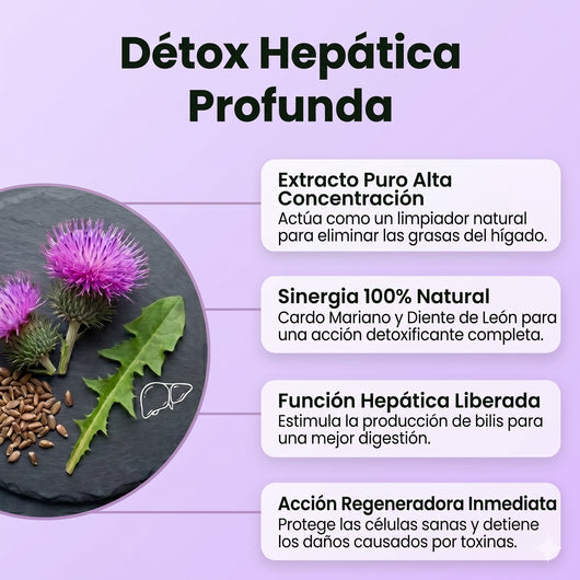 Gotas de Cardo Mariano y Diente de León | Fórmula Detox Hepático