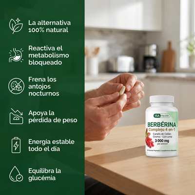 Complejo de berberina 4 en 1 | Metabolismo y azúcar en sangre