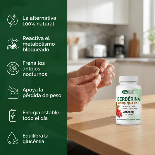 Complejo de berberina 4 en 1 | Metabolismo y azúcar en sangre